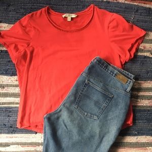 Vintage Tommy Hilfiger Red Short Sleeve Top